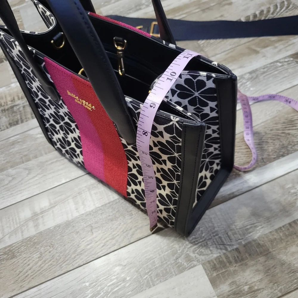Kate Spade Flower Jacquard Manhattan Stripe Small Tote